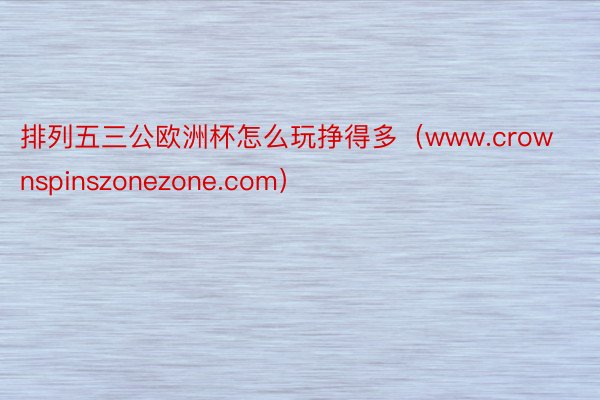 排列五三公欧洲杯怎么玩挣得多（www.crownspinszonezone.com）